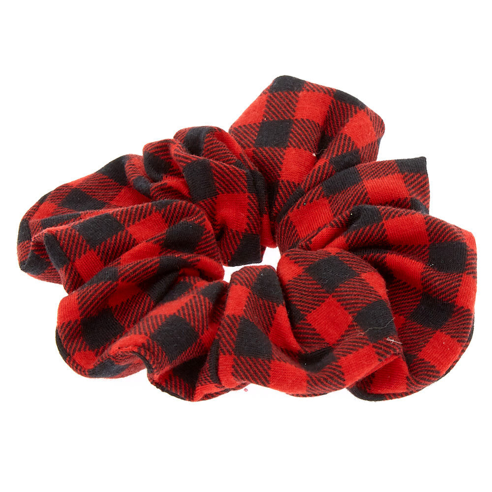 Medium Buffalo Check Hair Scrunchie - Red,
