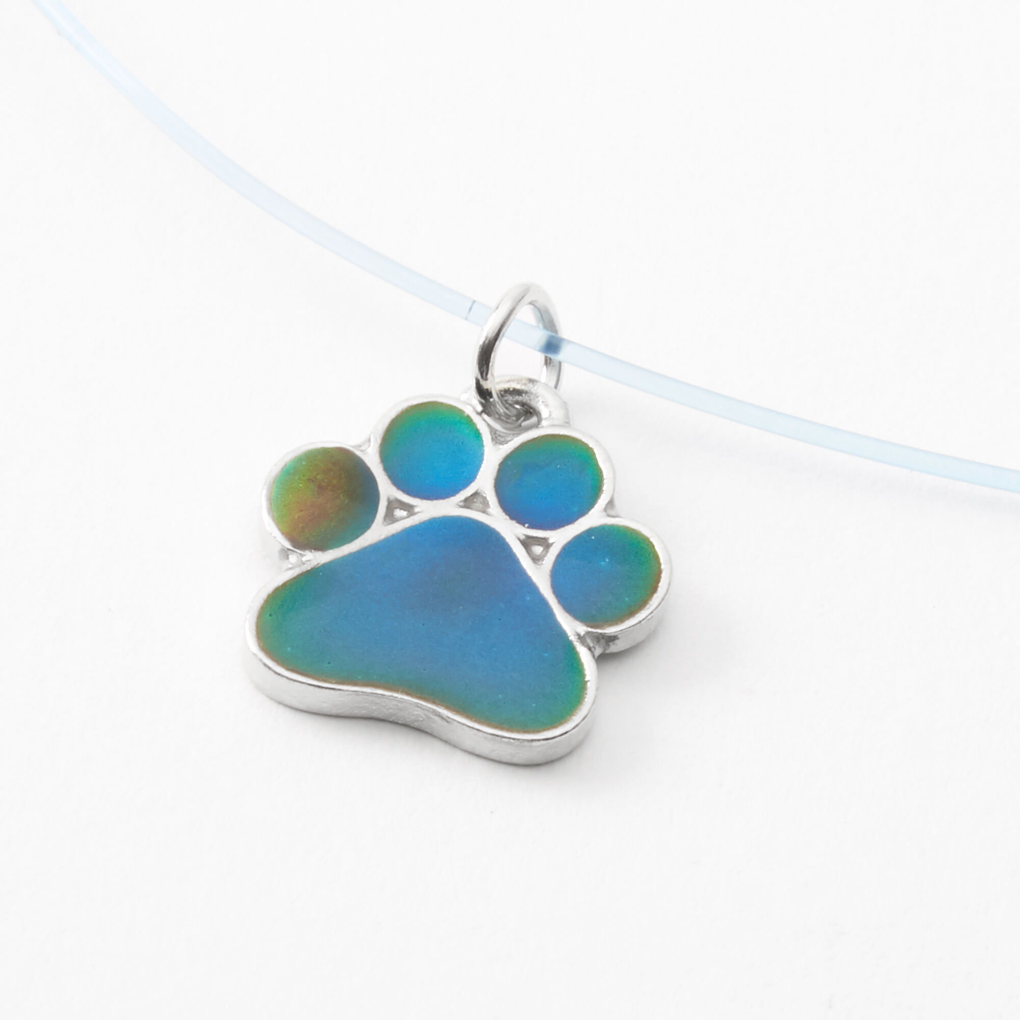 Collier d humeur pendentif illusion empreinte de patte Claire s FR