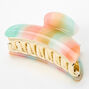 Medium Pastel Rainbow Watercolor Hair Claw,