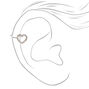 Silver Embellished Rhinestone Heart Ear Cuff,