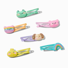 Claire&#39;s Club Pastel Glitter Critter Snap Hair Clips - 6 Pack,