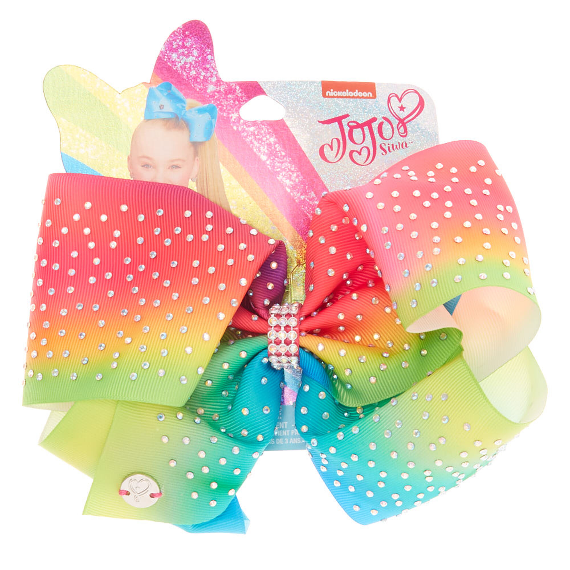 JoJo Siwa™ Large Rainbow Strass Hair Bow | Claire's
