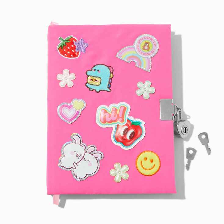 Chibi Patches Pink Plush Lock Diary,