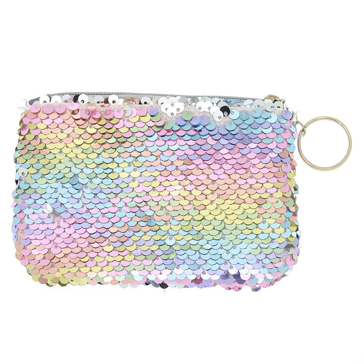 Reversible Sequin Rainbow Pastel Coin Purse,