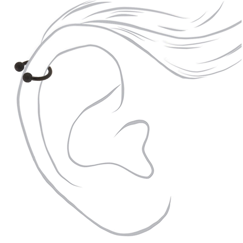 Piercing d’oreille pour cartilage couleur titané mat 16 g noir,