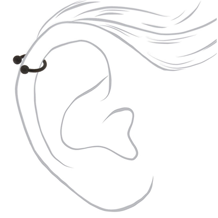 Titanium 16G Matte Cartilage Earring - Black,