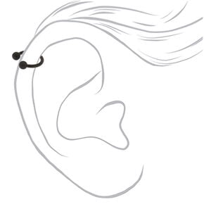 Piercing d&rsquo;oreille pour cartilage couleur titan&eacute; mat 16&nbsp;g noir,