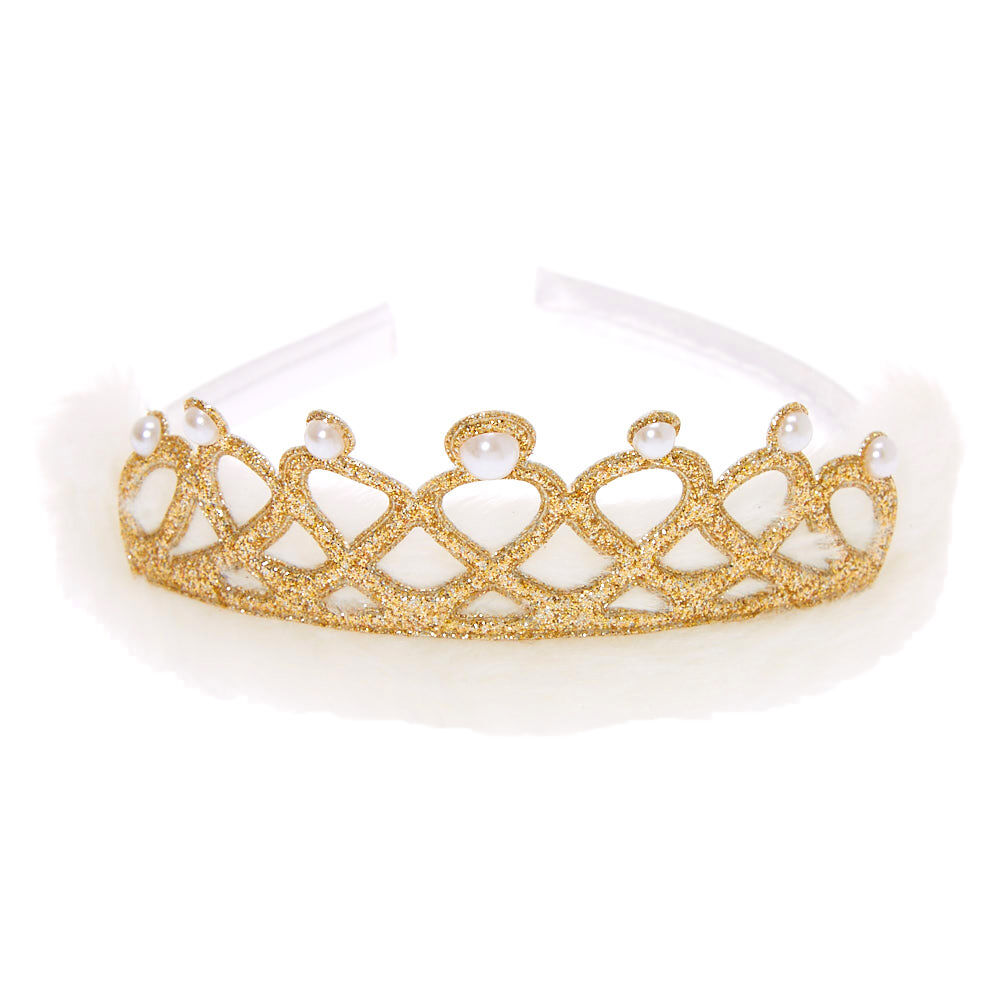 Claire's Club Tiara Headband - White,