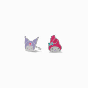 Sterling Silver Hello Kitty&reg; and Friends Claire&#39;s Exclusive My Melody&trade; &amp; Kuromi&trade; Enamel Stud Earrings,