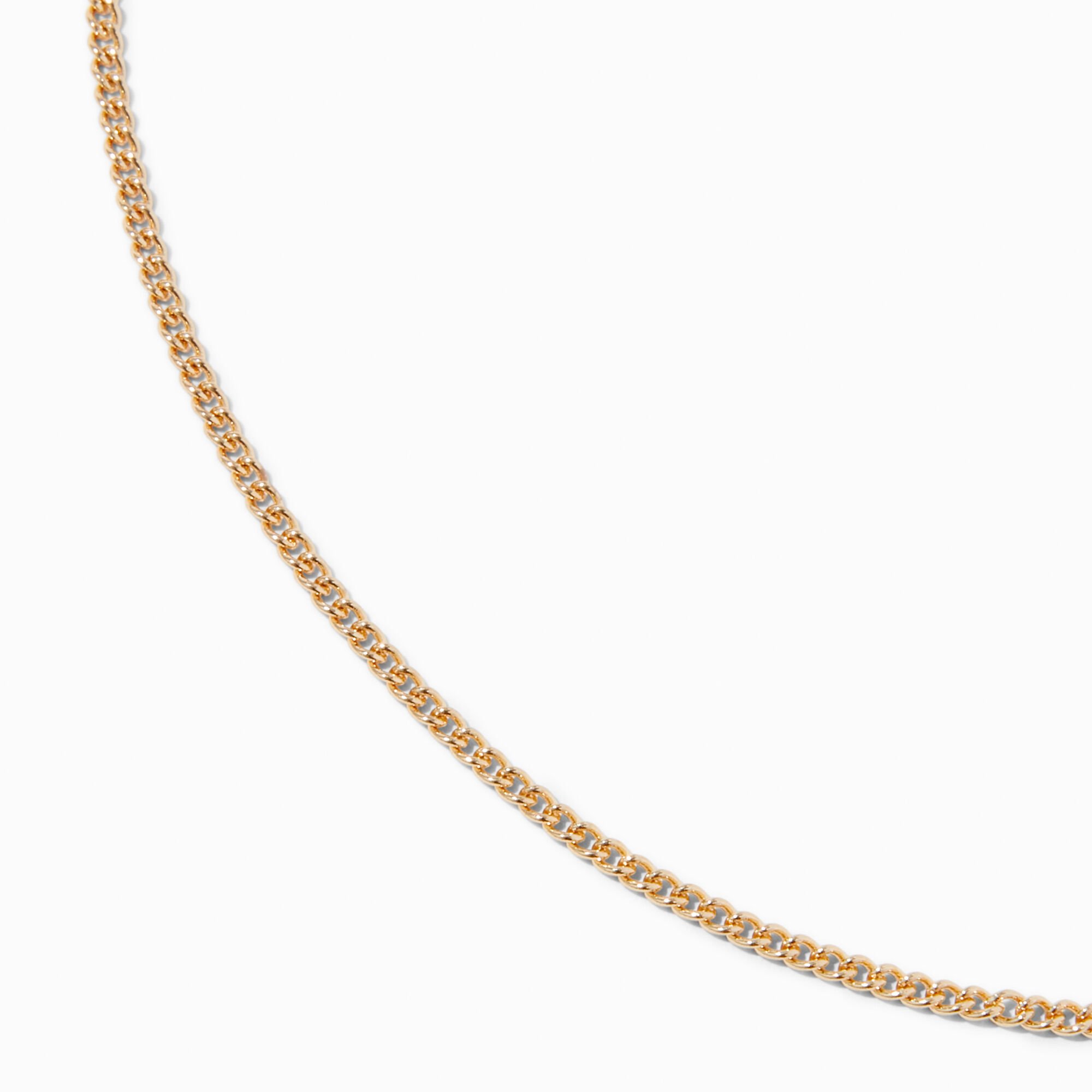 Gold-tone Curb Chain Necklace,