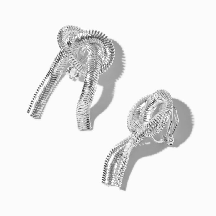 Pendantes &agrave; clip de 1,5 cm corde nou&eacute;e couleur argent&eacute;e,
