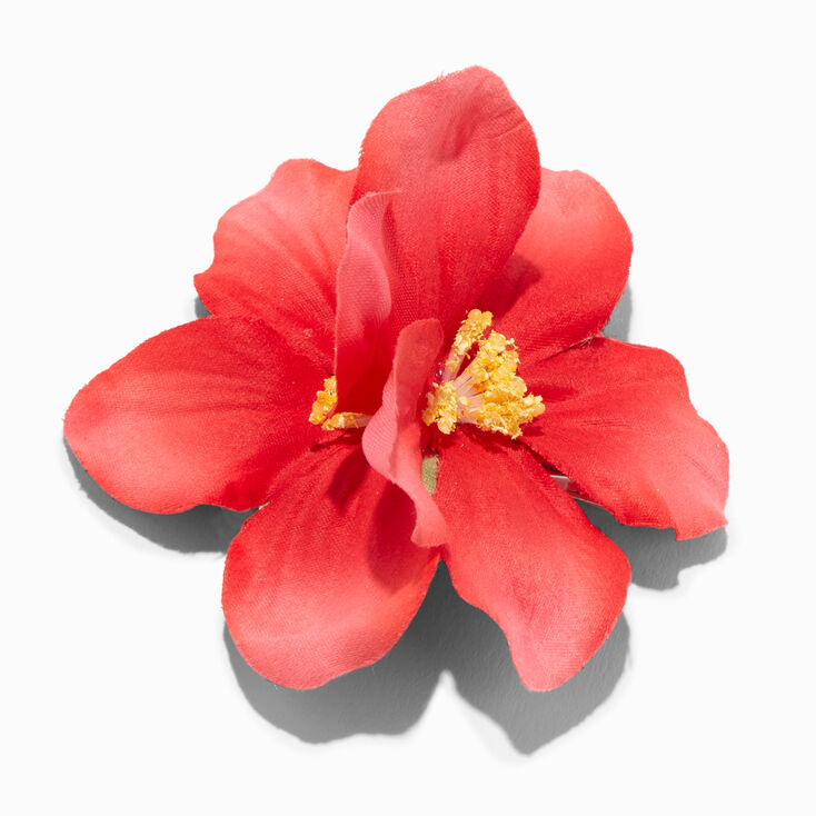 Dark Pink Hibiscus Flower Hair Clip,