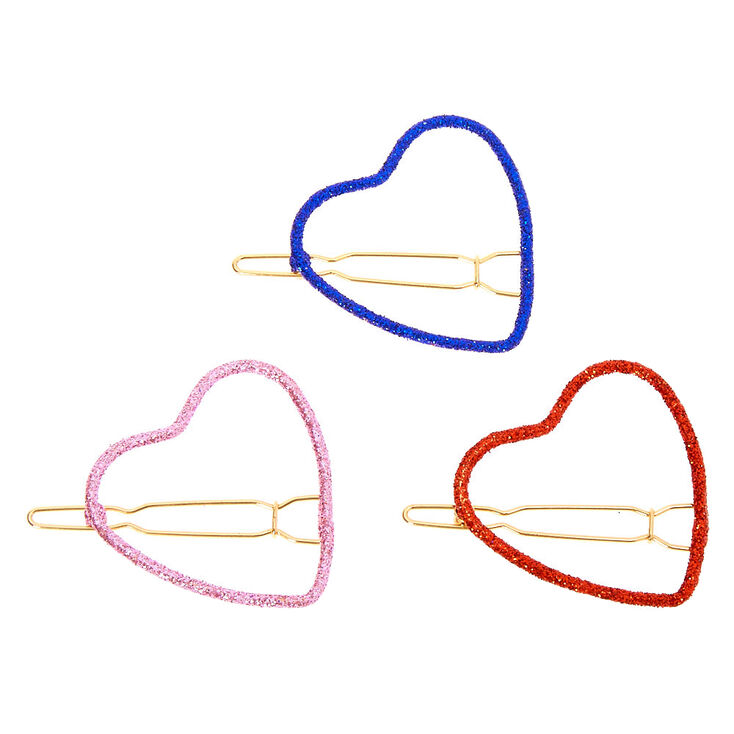 Barrettes c&oelig;ur paillet&eacute;es Club&nbsp;Claire&rsquo;s - Lot de 3,