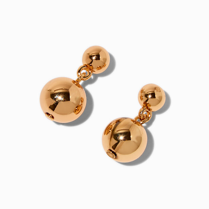 Gold-tone Two Ball Stud Earrings,