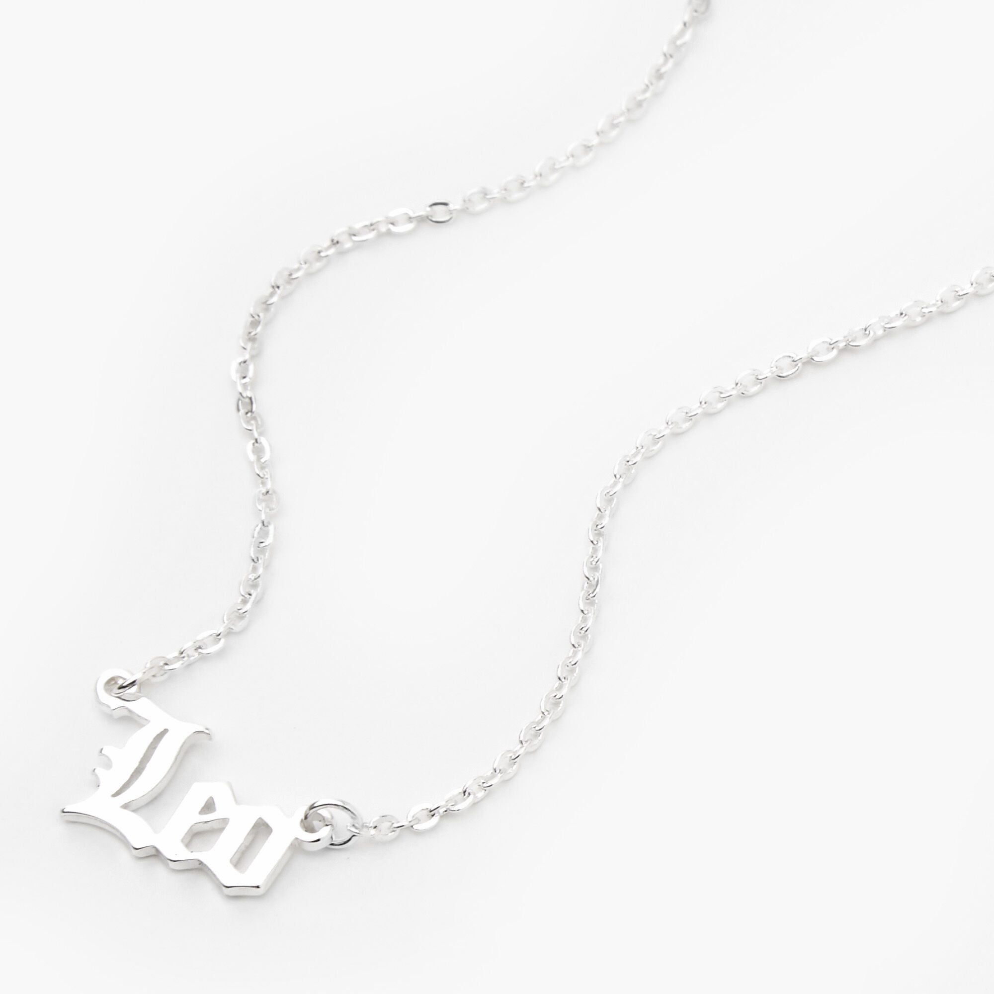 View Claires Tone Gothic Zodiac Pendant Necklace Leo Silver information