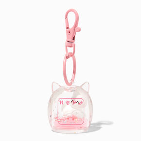 Gamer Cat Water-Filled Glitter Keychain,