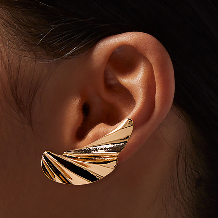 Gold-tone Wings Clip-On Earrings ,