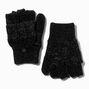 Gants convertibles noirs,