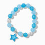 Blue Star Charm Beaded Stretch Bracelet,