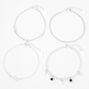 Silver Chain Bracelets - 4 Pack,