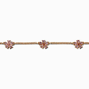 Pink Flower Choker Necklace ,