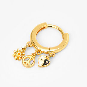Gold-tone Groovy Charms 18G Helix Hoop Earring,