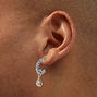 Mixed Metal Crystal Drop Textured Hoop Earrings - 6 Pack,
