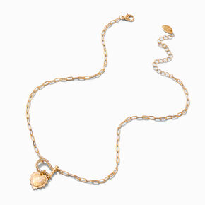 Gold-tone Heart Pendant Necklace,