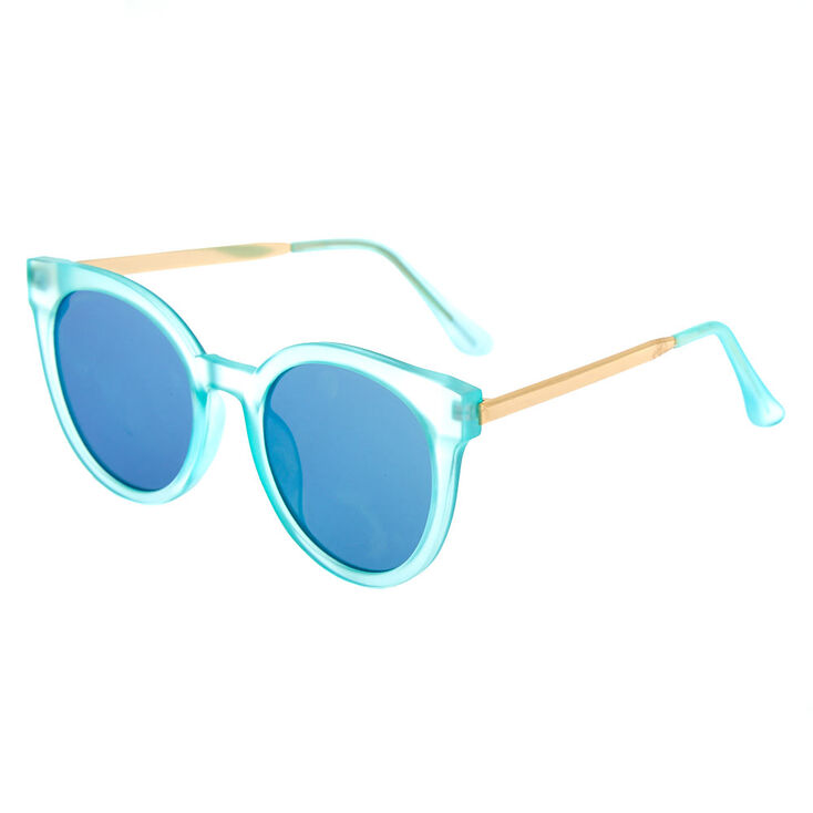 Frosted Mod Sunglasses - Blue,