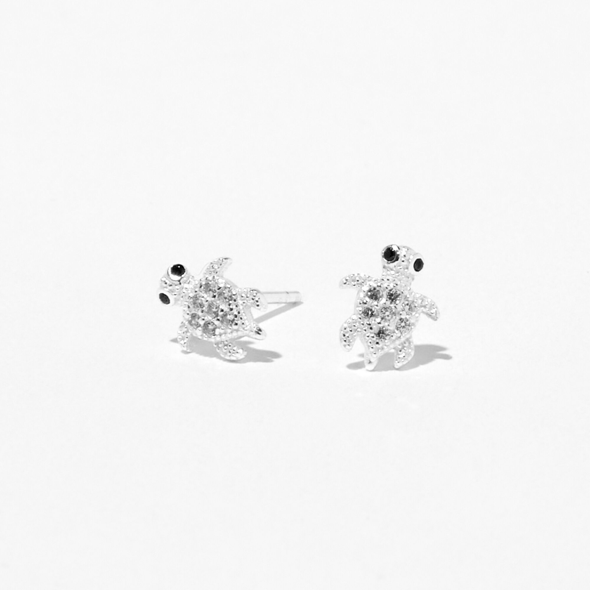 View Claires Cubic Zirconia Turtle Stud Earrings Silver information