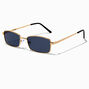 Gold Rectangular Metal Sunglasses,