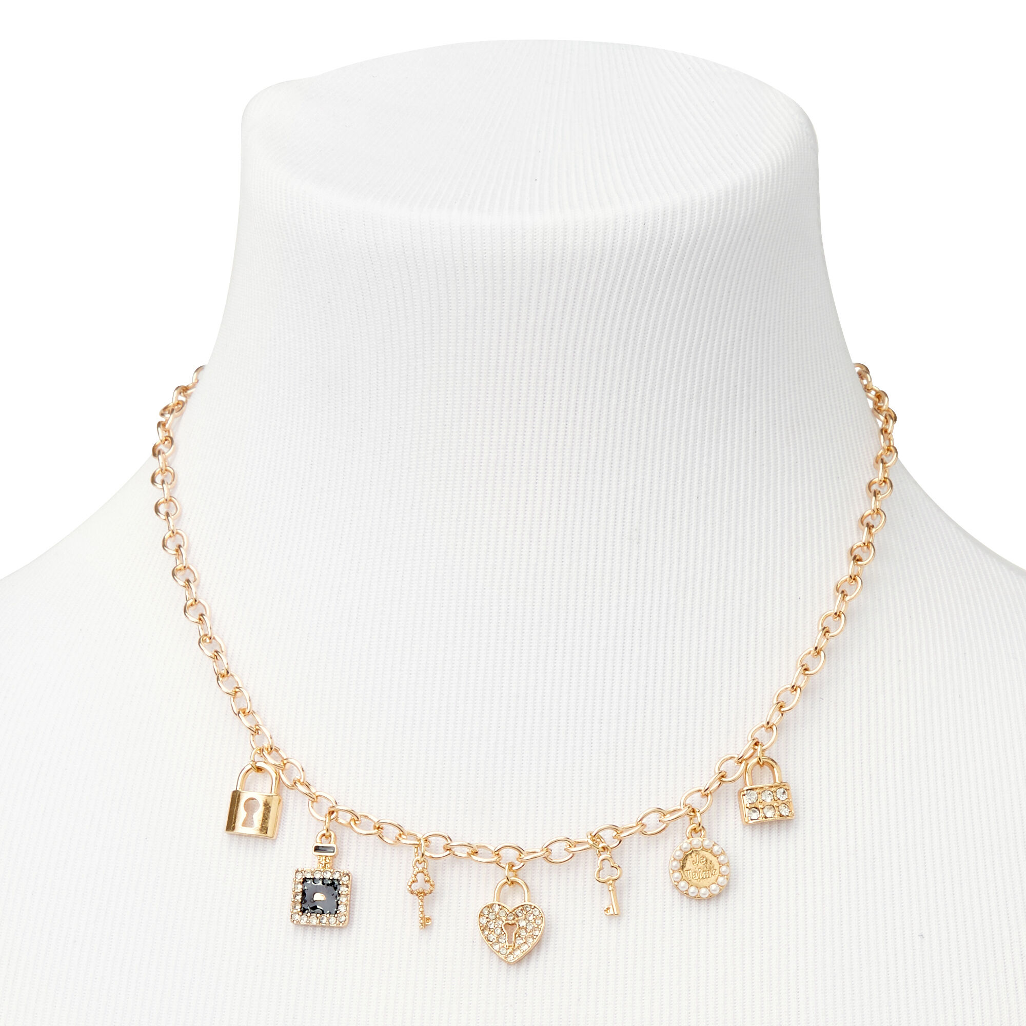 Gold Key to My Heart Chunky Chain Pendant Necklace,