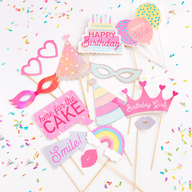 Accessoires pour photos f&ecirc;te d&rsquo;anniversaire - Lot de 13,