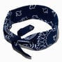 Navy Blue Paisley Bandana Headwrap,