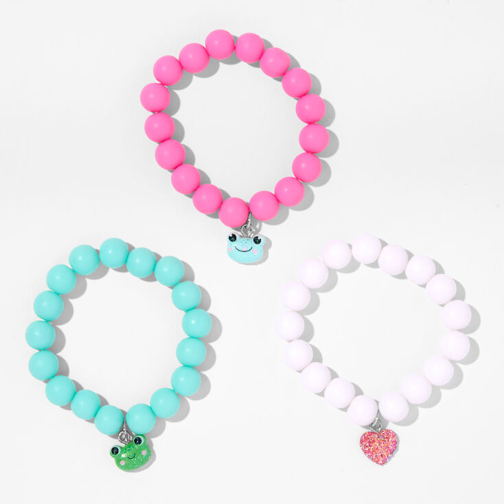 Claire&#39;s Club Pastel Matte Beaded Stretch Bracelets &#40;3 Pack&#41;,