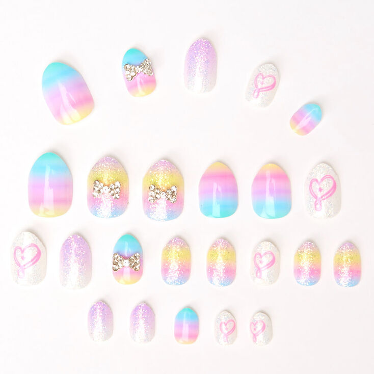 JoJo Siwa&trade; Stiletto Press On Faux Nail Set &ndash; Rainbow, 24 Pack,