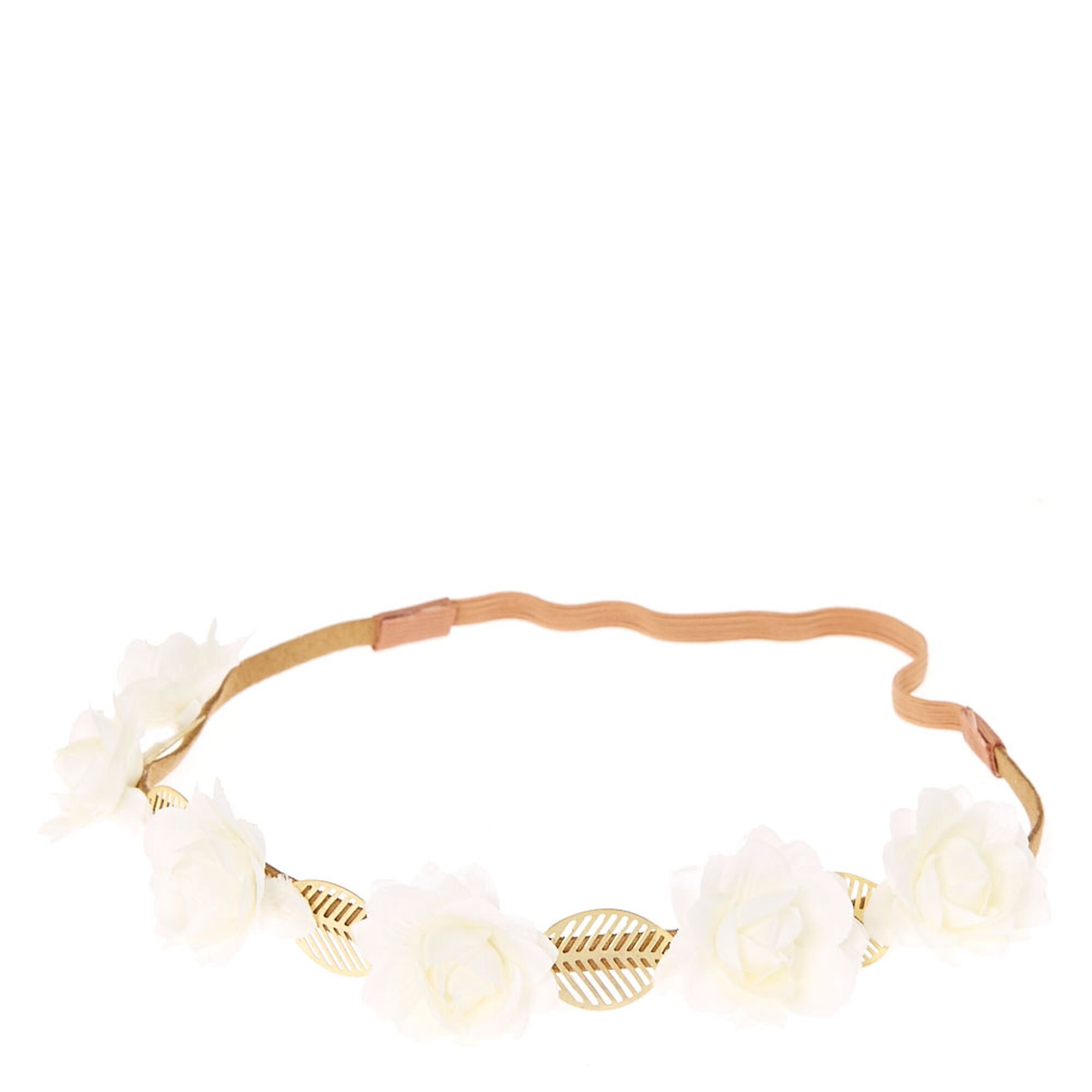 View Claires Leaf Flower Headwrap Gold information