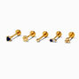 Gold-tone Stainless Steel Mixed Sapphire 16G Threadless Helix Earring - 5 Pack ,