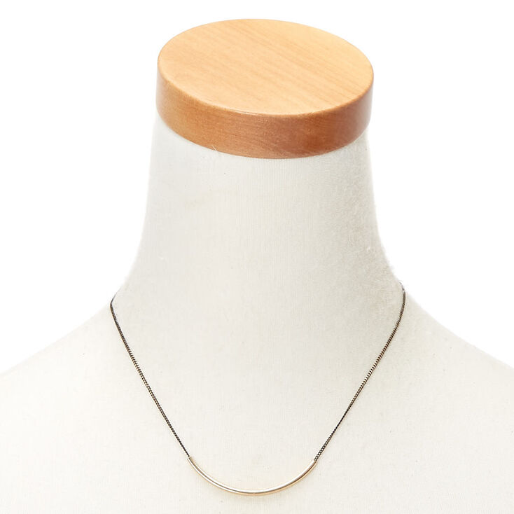Gold Bar Pendant Necklace,