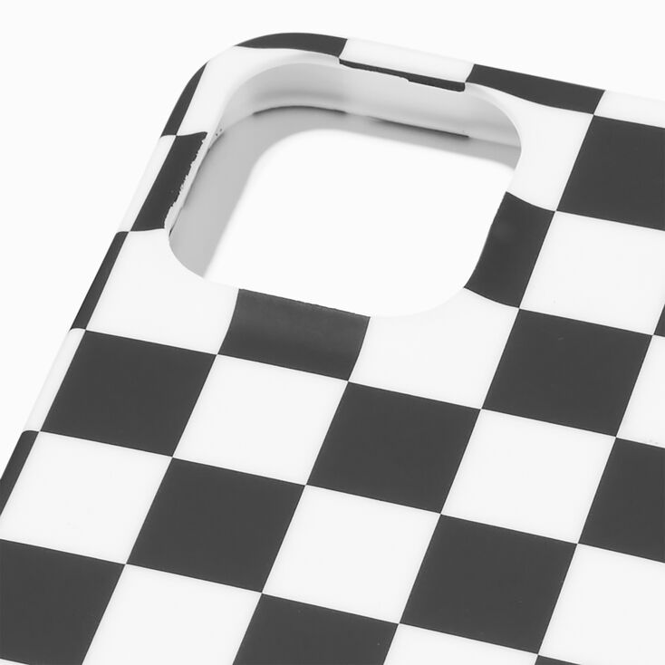 Black & White Checkerboard Silicone Phone Case - Fits iPhone® 13 Pro Max
