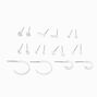 Silver Embellished &amp; Textured Earrings - 9 Pack,