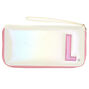 Pochette poignet nacr&eacute;e &agrave; initiale L,