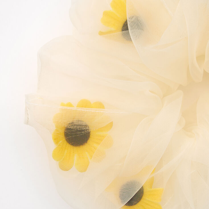 Giant Sheer Sunflower Hair Scrunchie,
