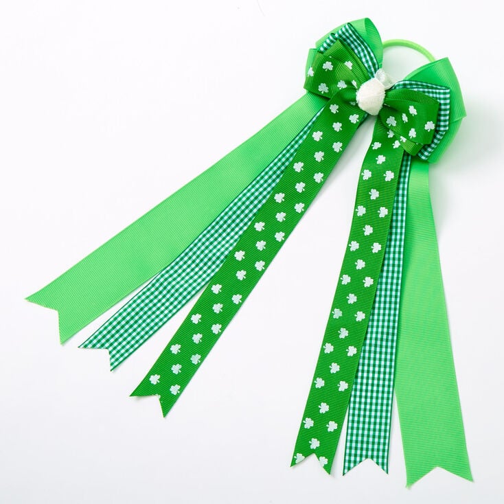 St. Patrick&#39;s Day Bow Ribbon Hair Tie - Green,