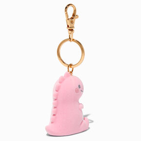Pink Dinosaur Plush Keychain,