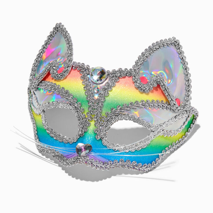 Holographic Rainbow Cat Mask,