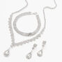 Silver-tone Cubic Zirconia Teardrop Jewellery Set - 3 Pack,