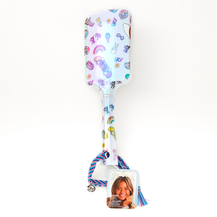 Claire's Brosse à cheveux plate holographique Sky Brown™