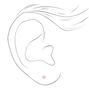 14kt White Gold 3mm October Pink Ice Cubic Zirconia Studs Ear Piercing Kit with Ear Care Solution,