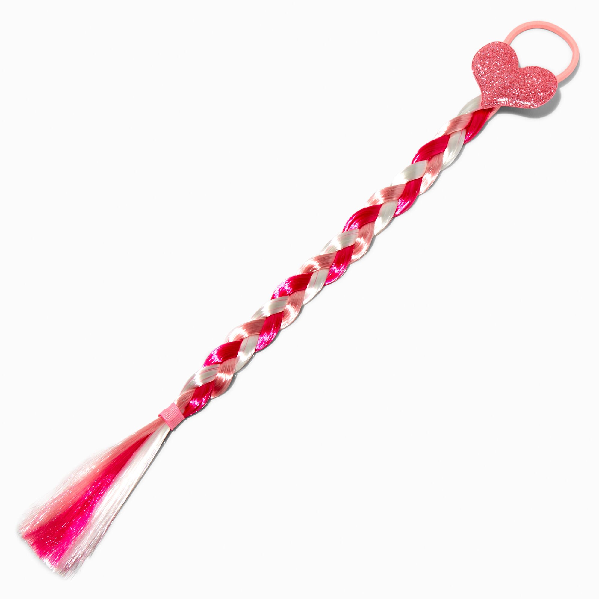 Claire's Club Pink Puffy Heart Faux Hair Tie,